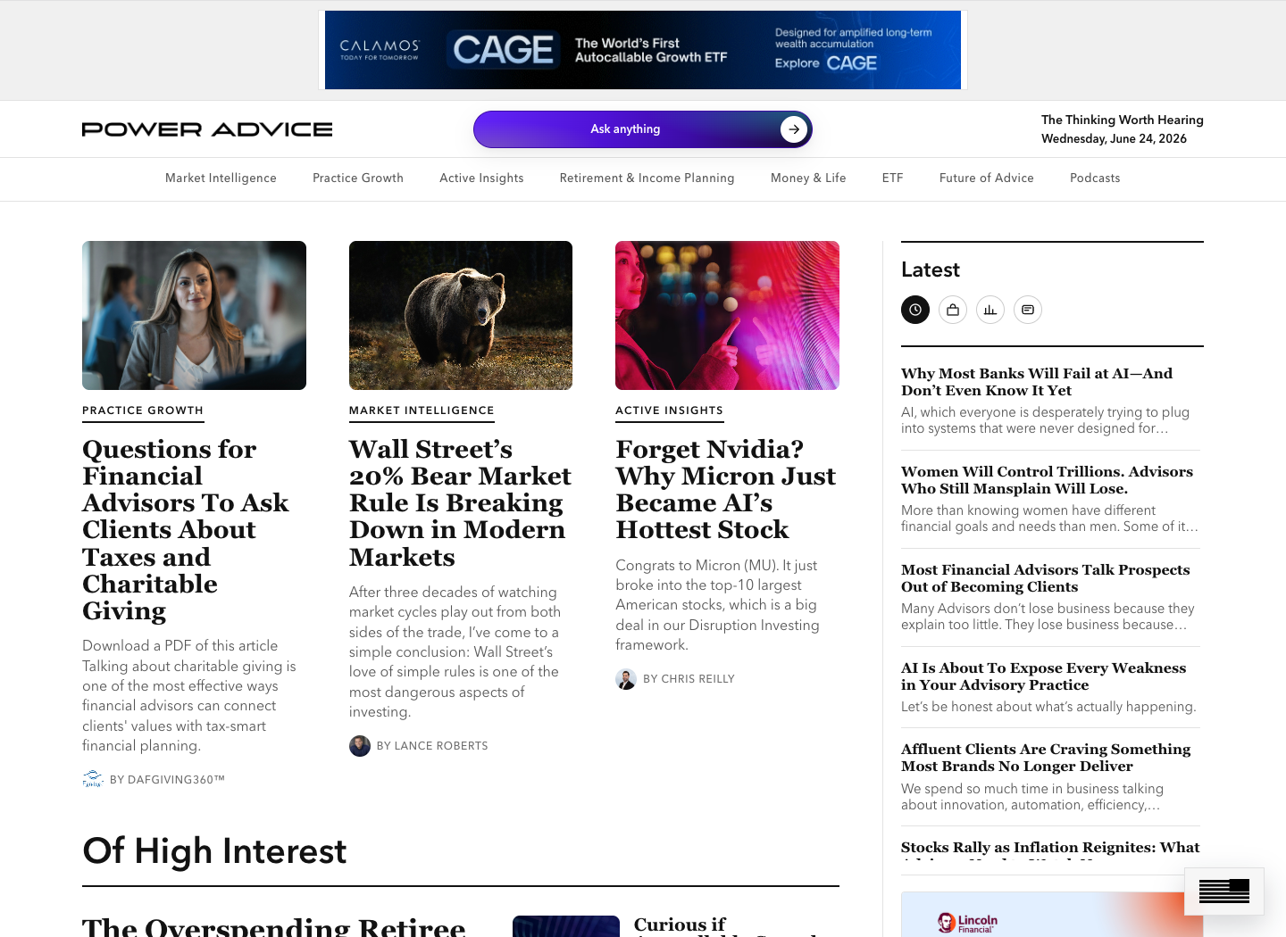 PowerAdvice homepage after transition